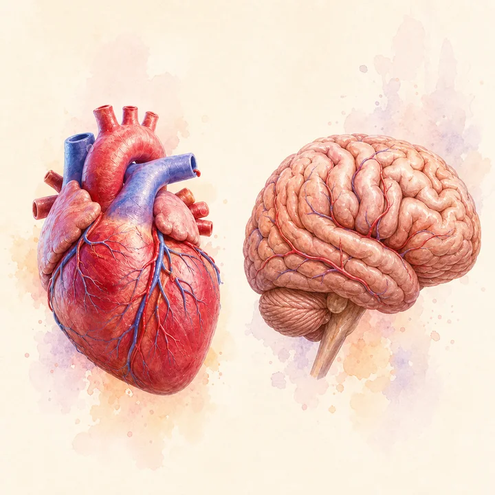 Heart vs. brain anatomical comparison